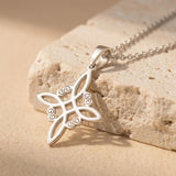 Collier Bouclier Noeud de Sorcière - Argentée - L'Arbre des Chakras