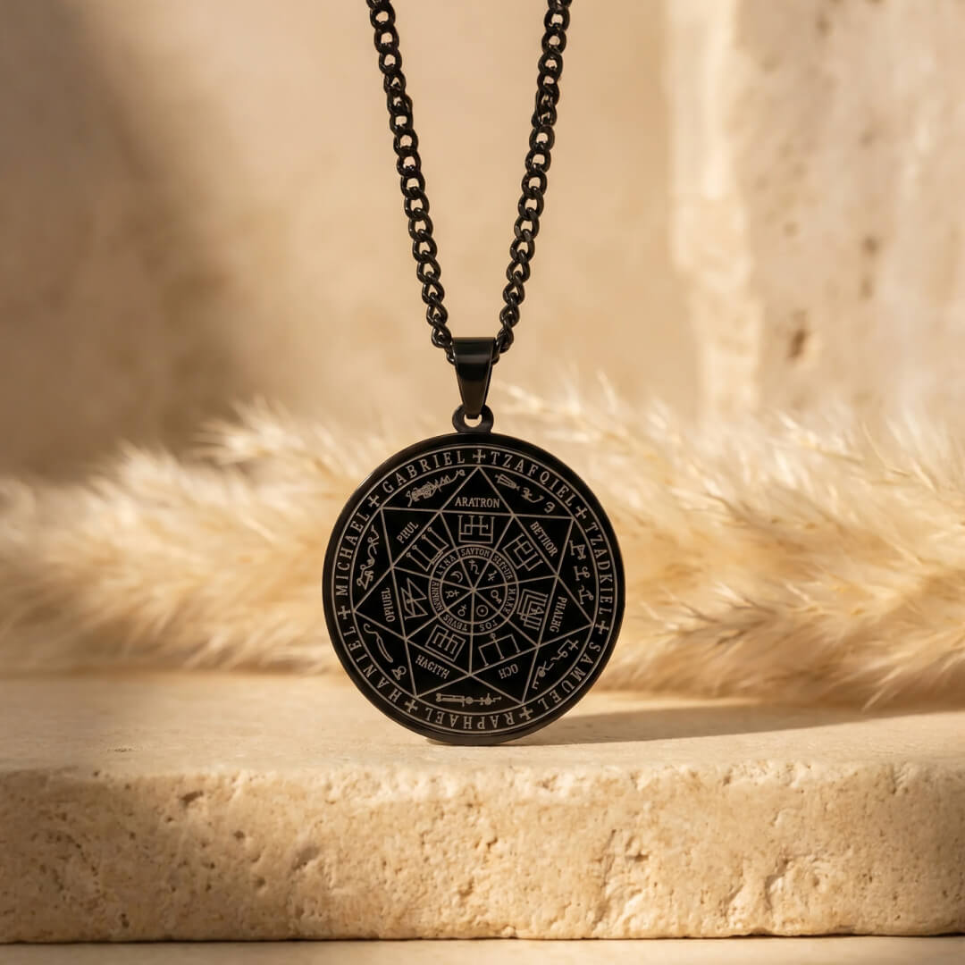 Pendentif Sceau des 7 Archanges - Noir - L'Arbre des Chakras