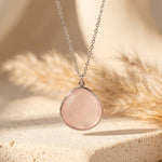 Pendentif "Douceur Infini" en Quartz Rose - Argentée - L'Arbre des Chakras