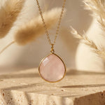 Pendentif "Douceur Infini" en Quartz Rose - dorée - L'Arbre des Chakras