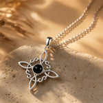 Pendentif "Protection Sorcière" en Obsidienne - - L'Arbre des Chakras