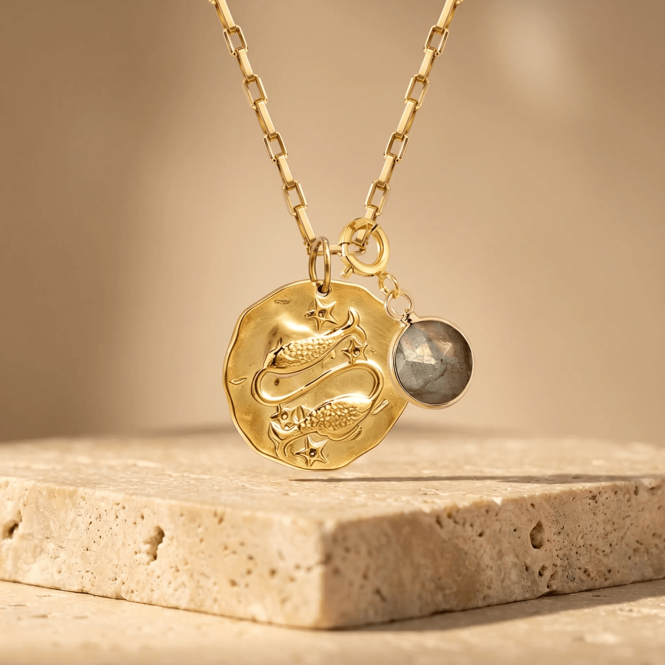 Pendentif "Signe & Énergie" avec Pierre Associée - Poisson - L'Arbre des Chakras
