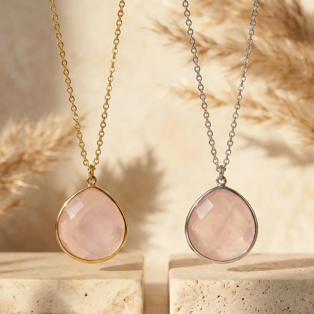 Pendentif "Douceur Infini" en Quartz Rose - - L'Arbre des Chakras
