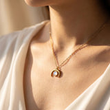 Collier "Croissant de Lune" en Pierre de Lune - - L'Arbre des Chakras