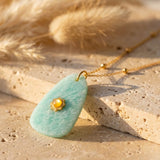 Pendentif “Voix du Cœur” en Amazonite - - L'Arbre des Chakras