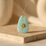 Pendentif “Voix du Cœur” en Amazonite - - L'Arbre des Chakras