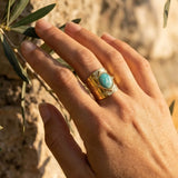 Bague oeil en Amazonite - - L'Arbre des Chakras