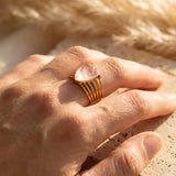 Bague Aura d’Amour en Quartz Rose - - L'Arbre des Chakras