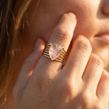 Bague Aura d’Amour en Quartz Rose - - L'Arbre des Chakras