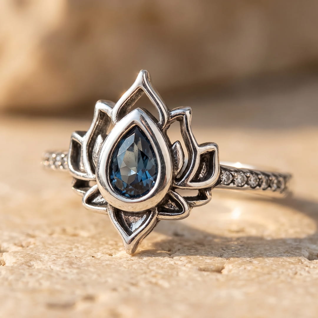Bague Ajustable "Éveil de Lotus" - - L'Arbre des Chakras