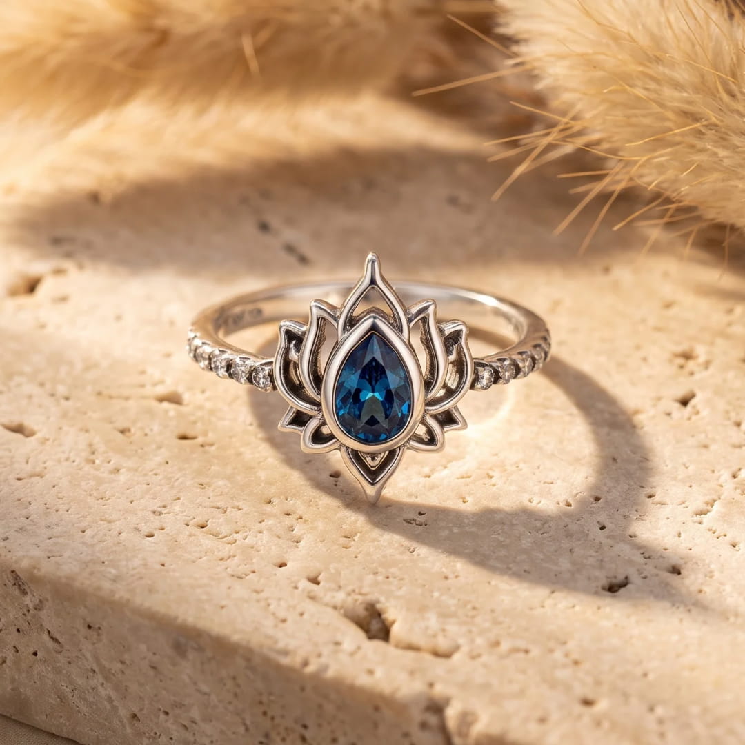Bague Ajustable "Éveil de Lotus" - - L'Arbre des Chakras
