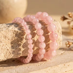 Bracelet "Amour Inconditionnel" en Quartz Rose - - L'Arbre des Chakras