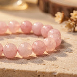 Bracelet "Amour Inconditionnel" en Quartz Rose - - L'Arbre des Chakras