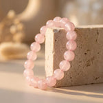 Bracelet "Amour Inconditionnel" en Quartz Rose - - L'Arbre des Chakras