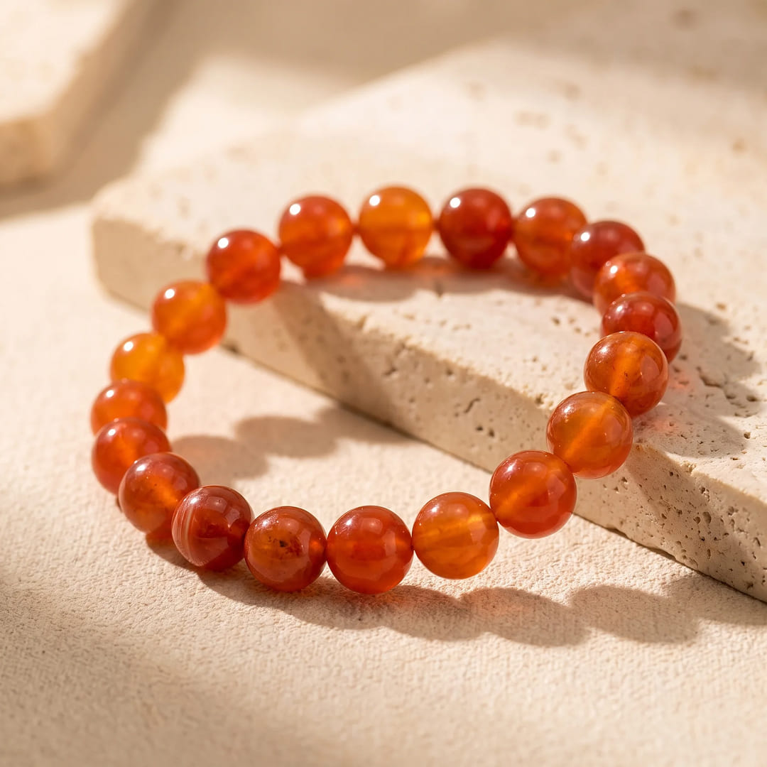Bracelet en Cornaline - 6mm / 17cm - L'Arbre des Chakras