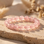 Bracelet "Amour Inconditionnel" en Quartz Rose - 6mm / 17cm - L'Arbre des Chakras