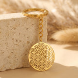 Porte-Clés Fleur de Vie - dorée - L'Arbre des Chakras
