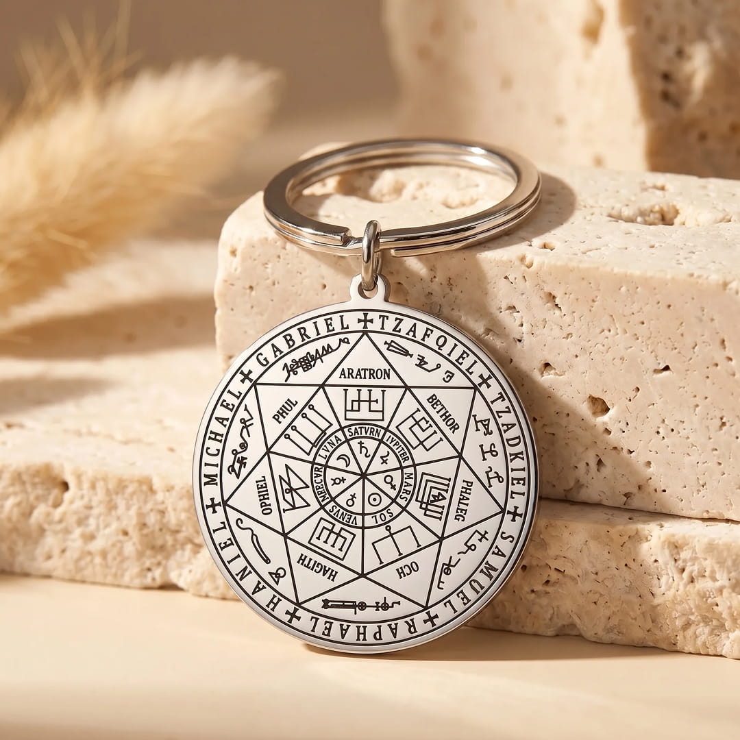 Porte-Clés Sceau des 7 Archanges - Argent - L'Arbre des Chakras