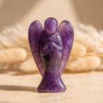 Statuette "Ange Protecteur" en Pierre Naturelle - Améthyste - L'Arbre des Chakras
