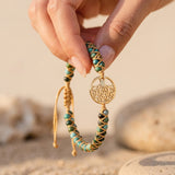 Bracelet "Vie Éternelle" en Turquoise Africaine - - L'Arbre des Chakras