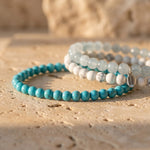 Ensemble "Océan de Douceur" en Turquoise, Howlite & Aigue-Marine - - L'Arbre des Chakras