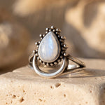 Bague "Lune Intuitive" en Pierre de Lune - - L'Arbre des Chakras