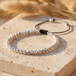 Bracelet "Vœu Tibétain" en Perles Facettées - Argentée - L'Arbre des Chakras