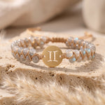 Bracelet Tressé "12 Constellations" en Pierres Naturelles - Gémeaux - Labradorite - L'Arbre des Chakras