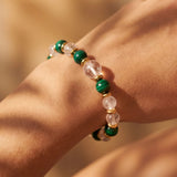 Bracelet "Nouveau Départ"en Malachite et Cristal de Roche