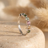 Bague Ajustable "Mangala" en Tourmaline multi-colore - - L'Arbre des Chakras