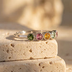 Bague Ajustable "Mangala" en Tourmaline multi-colore - - L'Arbre des Chakras