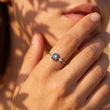 Bague "Élégance Intuitive" en Labradorite et Zircon - - L'Arbre des Chakras