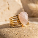 Bague "Aura d’Amour" en Quartz Rose - - L'Arbre des Chakras