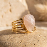 Bague "Aura d’Amour" en Quartz Rose - - L'Arbre des Chakras