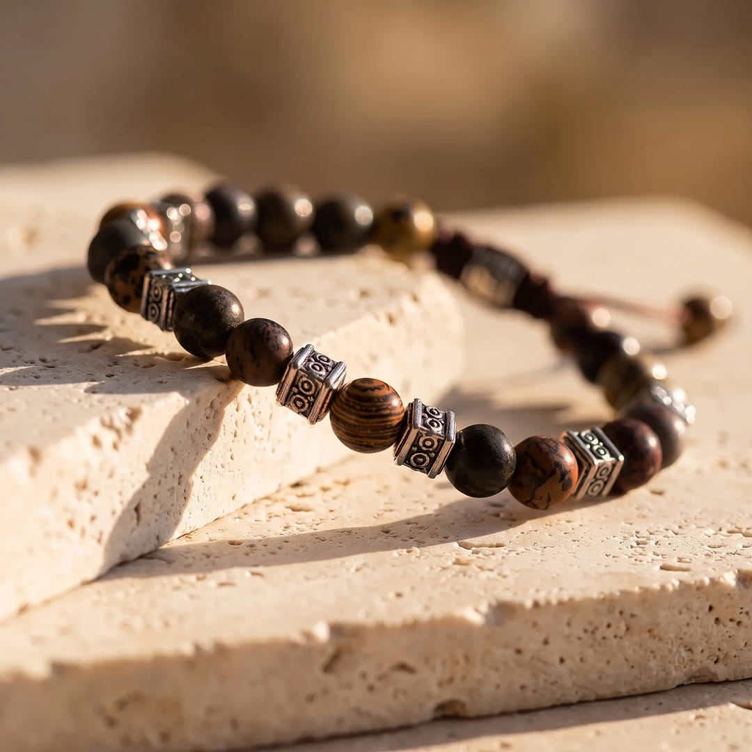Bracelet "Stabilité Intérieure" en Jaspe - - L'Arbre des Chakras