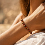 Bracelet "Ancrage Protecteur" Oeil de Tigre & Jaspe Rouge - - L'Arbre des Chakras