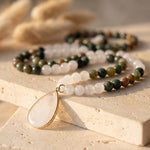 Collier Mala Agate Indienne, Quartz Blanc - Collier Mala - L'Arbre des Chakras