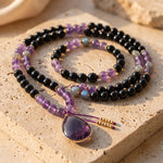 Collier Mala « Gardienne Intérieure » en Pierres Naturelles - - L'Arbre des Chakras