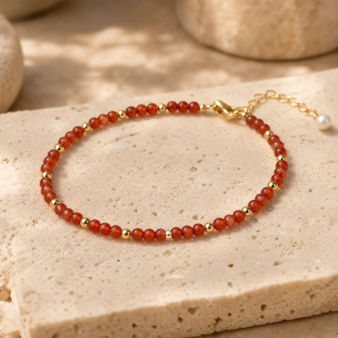 Bracelet "Mois Sacré" – Pierre de Naissance - Juillet - Cornaline - L'Arbre des Chakras