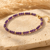 Bracelet "Mois Sacré" – Pierre de Naissance - Février - Améthyste - L'Arbre des Chakras