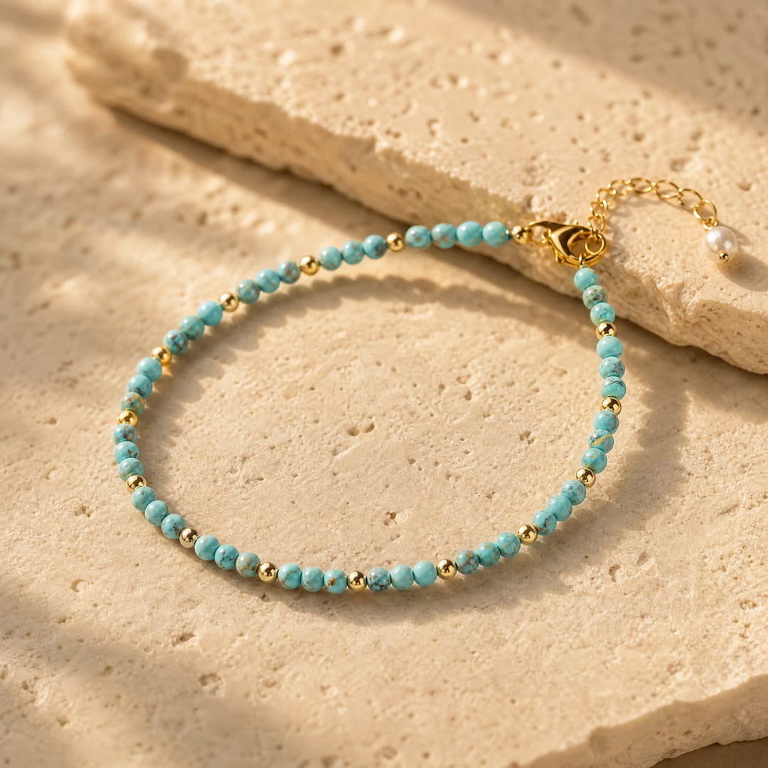 Bracelet "Mois Sacré" – Pierre de Naissance - Décembre - Turquoise - L'Arbre des Chakras