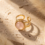 Bague "Iris" en Quartz Rose