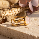 Bague "Iris" en Quartz Rose