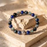 Bracelet "Boussole Intérieure" en Lapis Lazuli, Labradorite & Oeil de Faucon - - L'Arbre des Chakras