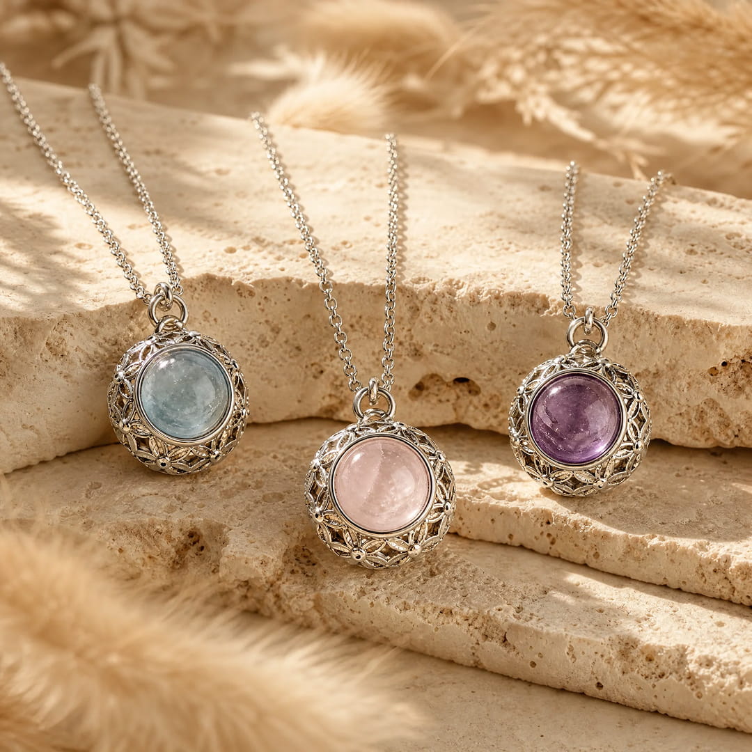 Pendentif "Éclat d’Autrefois" en Pierres Naturelles - - L'Arbre des Chakras