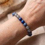 Collier Mala "Ancrage Céleste" en Lapis Lazuli & Labradorite - Collier + Bracelet - L'Arbre des Chakras