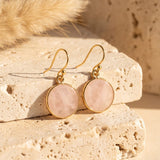 Boucles d’Oreilles "Cercle Élégant" en Pierres naturelles - Quartz Rose - L'Arbre des Chakras