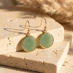 Boucles d’Oreilles "Cercle Élégant" en Pierres naturelles - Aventurine Verte - L'Arbre des Chakras