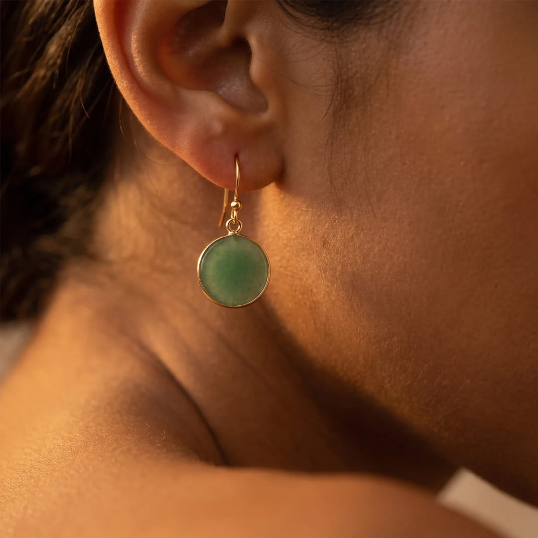 Boucles d’Oreilles "Cercle Élégant" en Pierres naturelles - - L'Arbre des Chakras