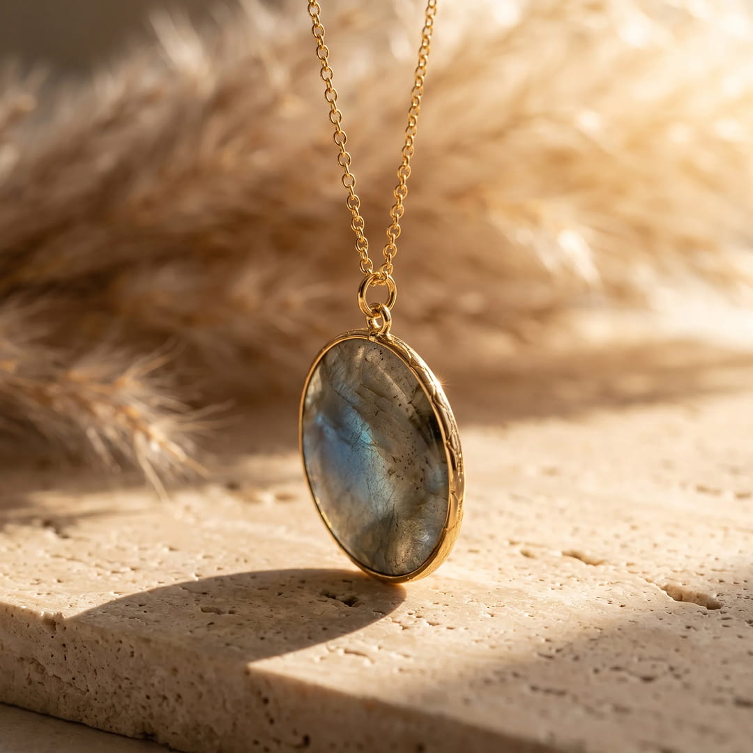 Pendentif "Cercle de Lumière" en Labradorite - - L'Arbre des Chakras